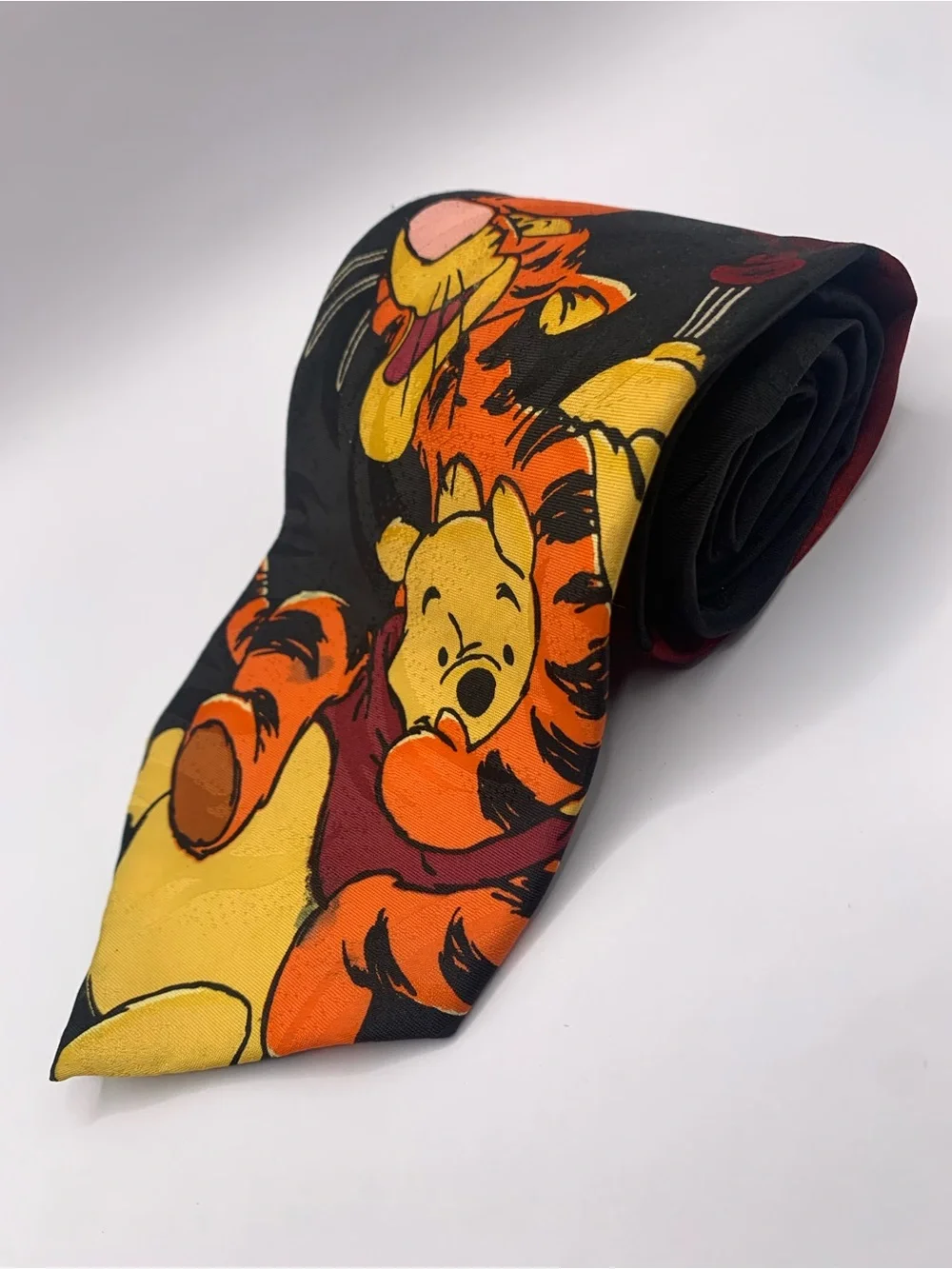 Disney Kids Tie in Black, Orange and Yellow with Winnie-the-Pooh & Tigger RARE